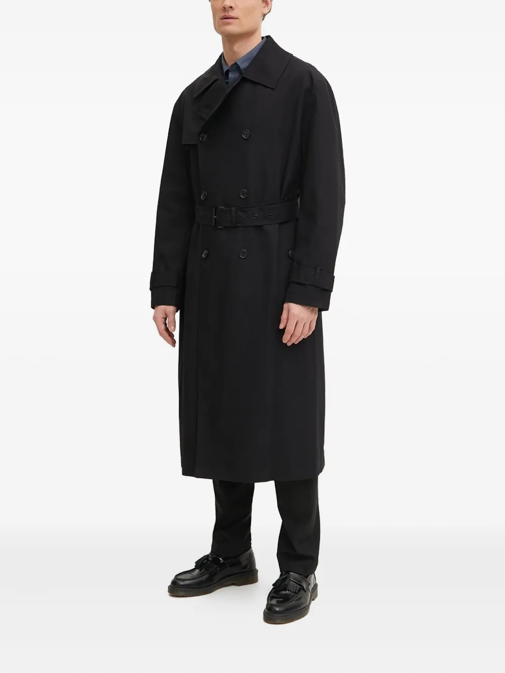 Michael Kors Double-breasted Belted Coat In Black