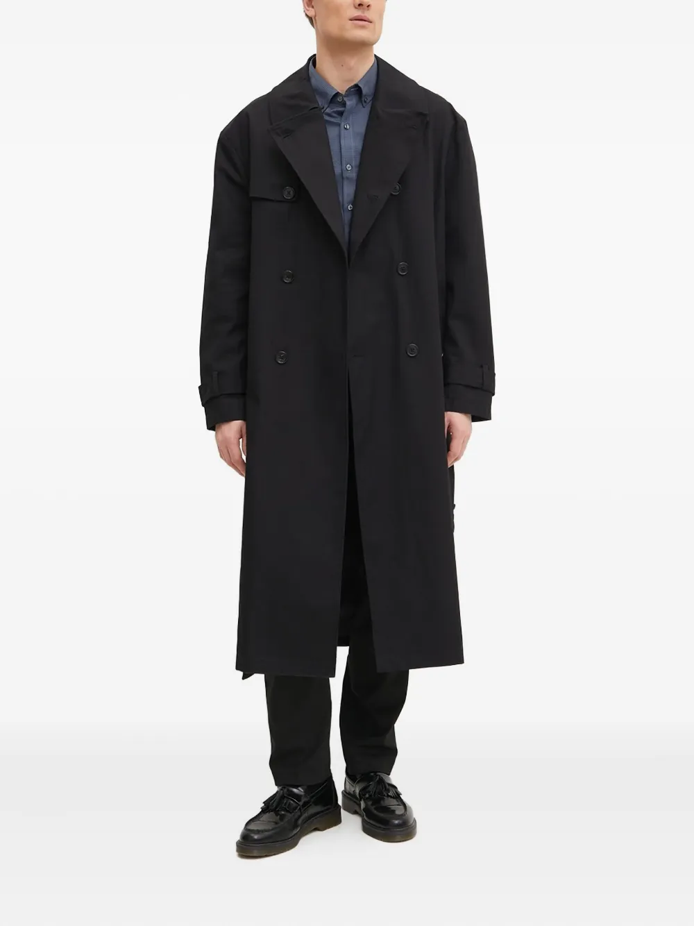 Michael Kors Double-breasted Belted Coat In Black