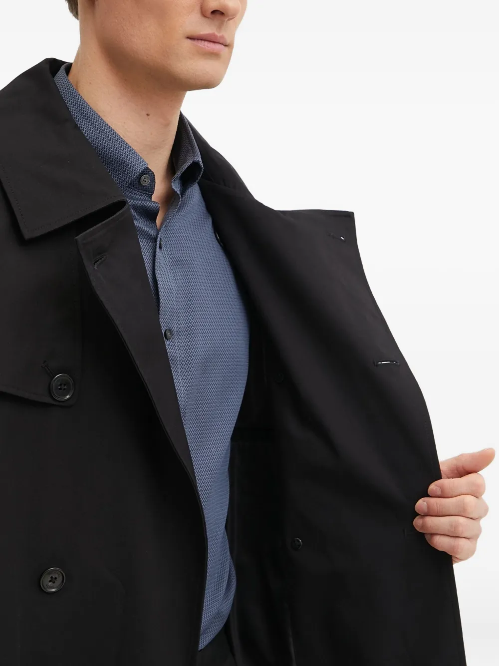 Michael Kors Double-breasted Belted Coat In Black
