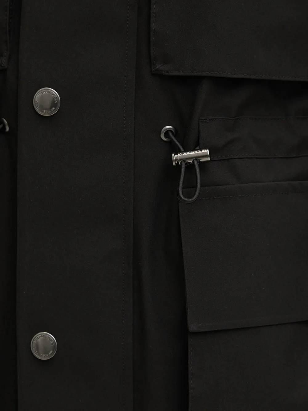 Michael Kors Drawstring-waistband Hooded Jacket In Black