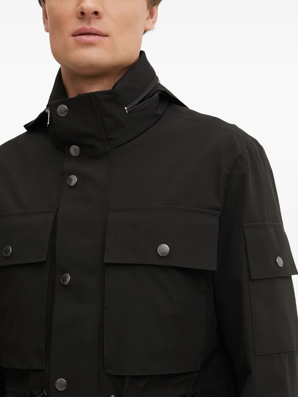 Michael Kors Drawstring-waistband Hooded Jacket In Black