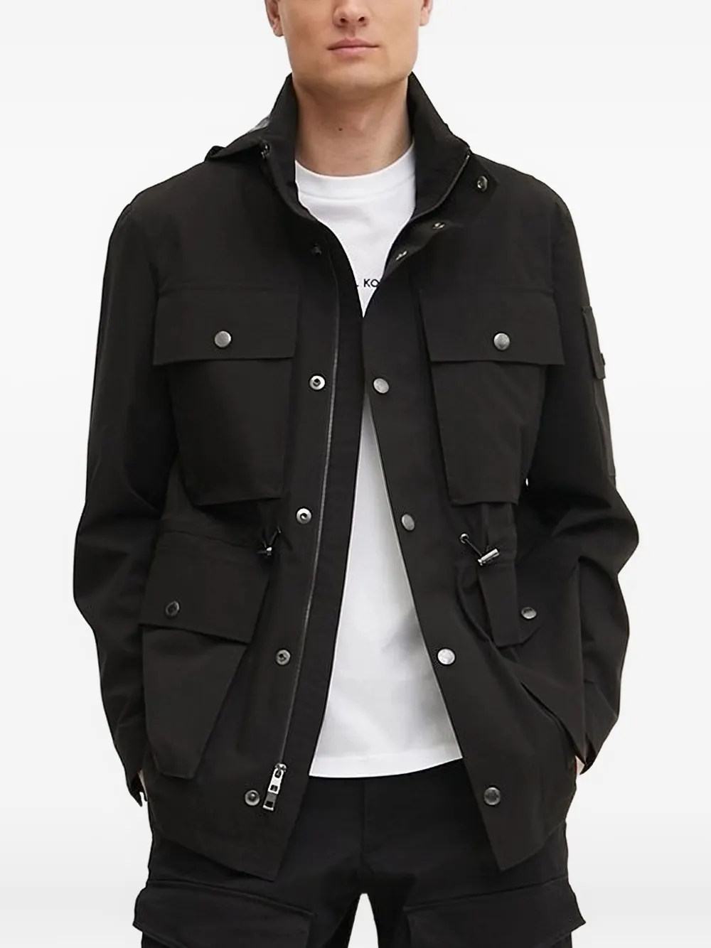 Michael Kors Drawstring-waistband Hooded Jacket In Black