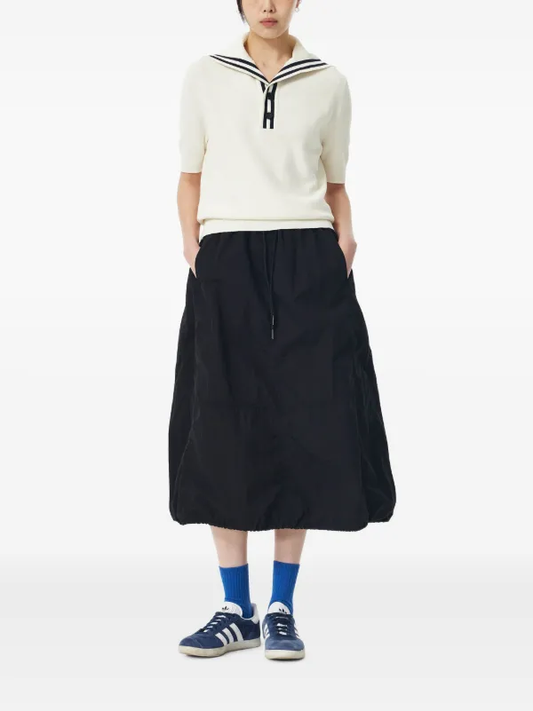 AMERI◆SAILOR COLLAR DETAIL KNIT TOP/FREE/ポリエステル/BLK/0224201931690 SAILOR COLLAR DETAIL KNIT TOP