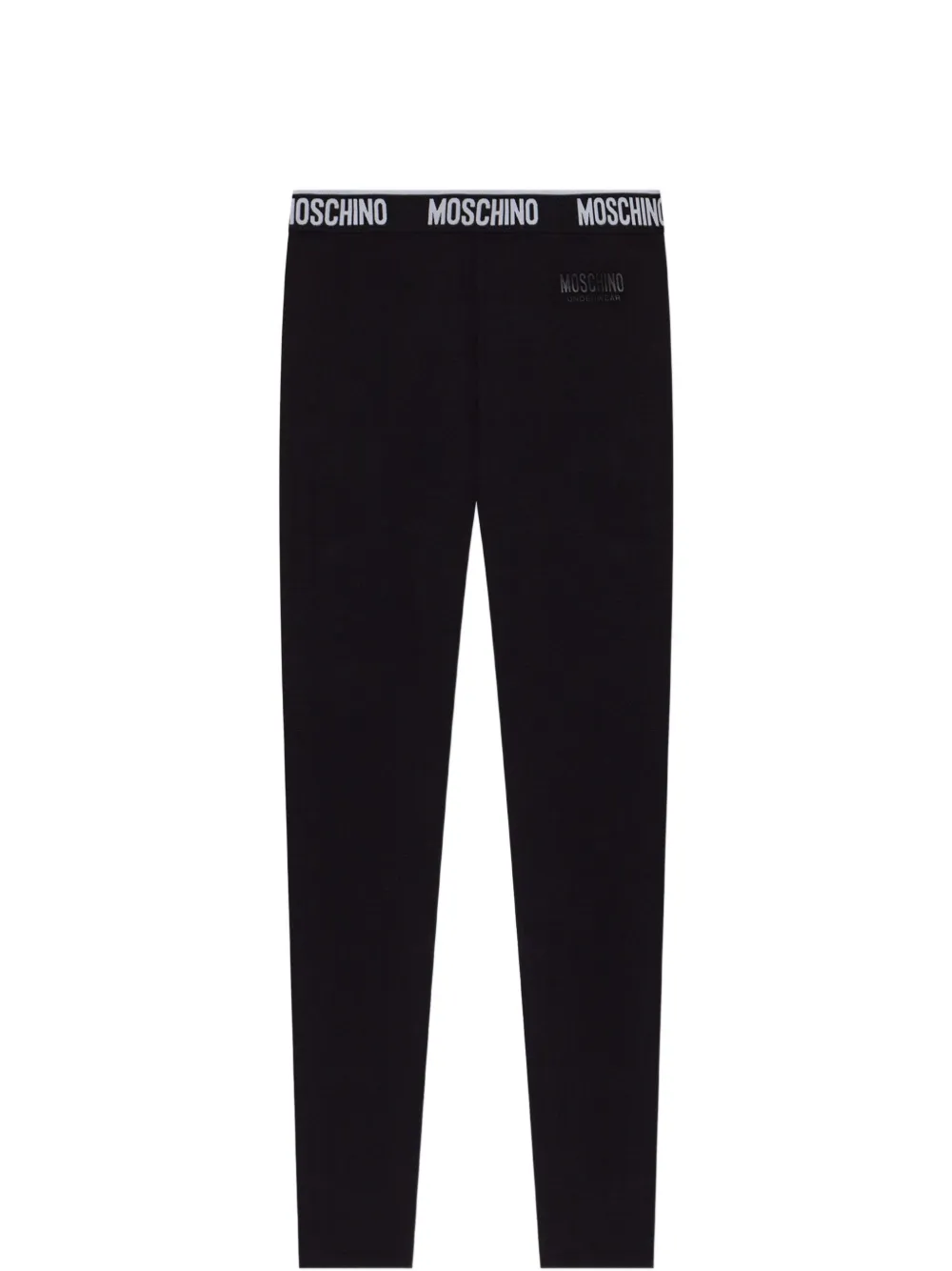 Moschino Logo-waistband Leggings In Black