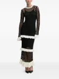 NEVER FULLY DRESSED crochet-knit ruffled dress - Black