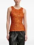 NEVER FULLY DRESSED sequin crew-neck top - Orange