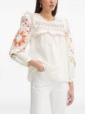 NEVER FULLY DRESSED embroidered ruffled blouse - White