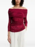 NEVER FULLY DRESSED draped off-shoulder top - Red
