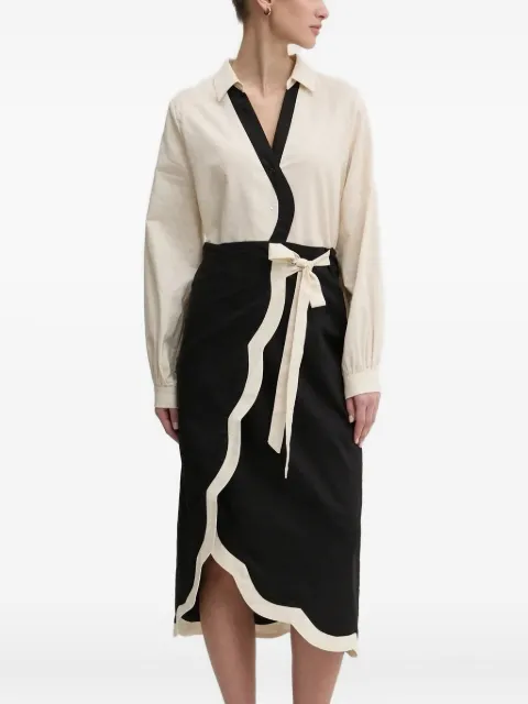 NEVER FULLY DRESSED scallop-detail wrap blouse