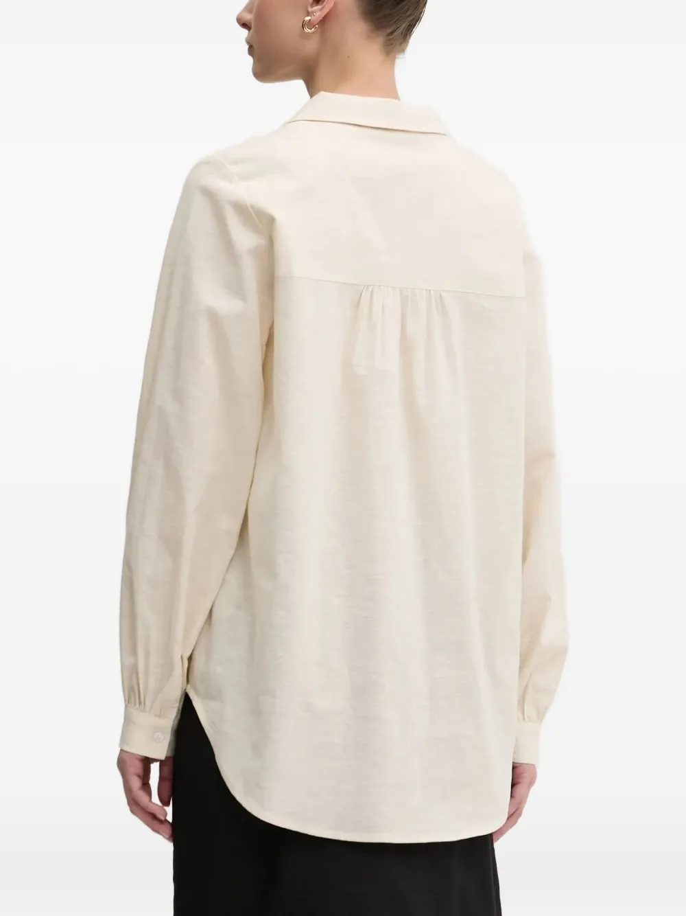 Never Fully Dressed Scallop-detail Wrap Blouse In Neutral