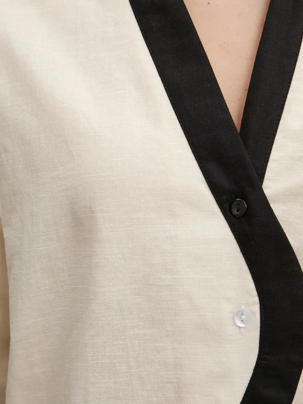Never Fully Dressed Scallop-detail Wrap Blouse In Neutral
