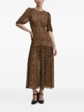 NEVER FULLY DRESSED leopard-print midi dress - Brown