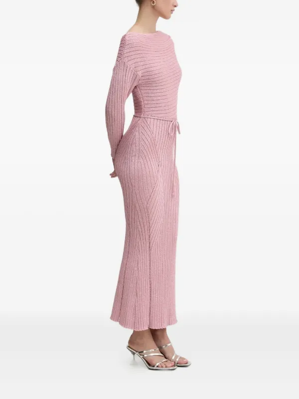 strapless open back dress Carmen Tie-Front Ribbed Dress main image 0