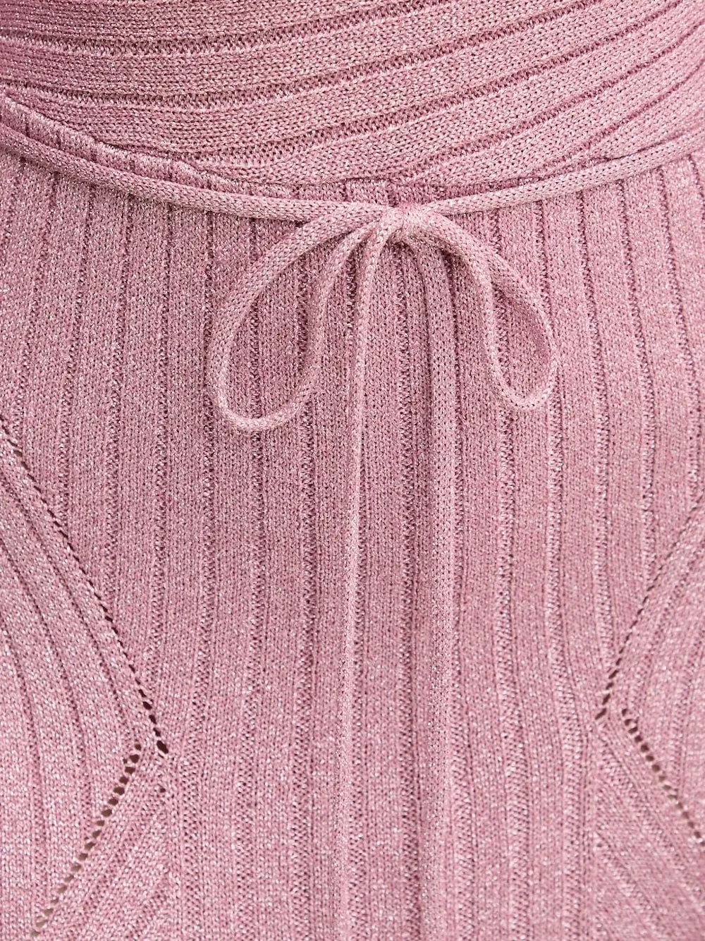 Never Fully Dressed Ribbed Tie-waist Dress In Pink