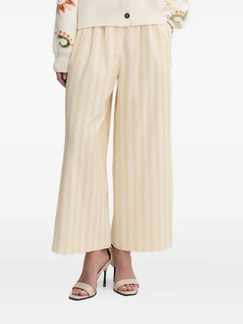 NEVER FULLY DRESSED pleated striped trousers