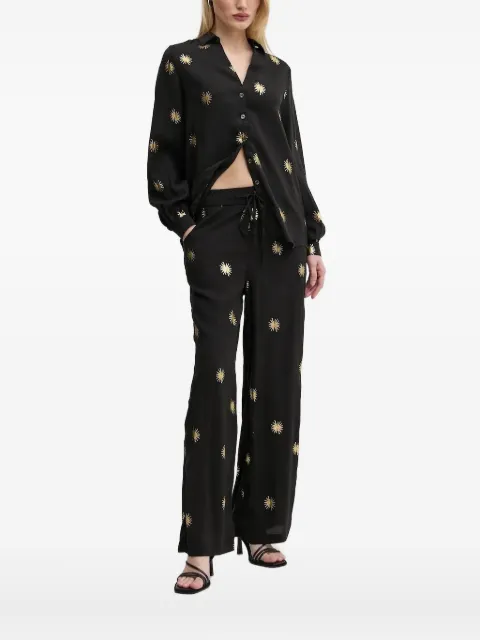 NEVER FULLY DRESSED gold-sun embroidered shirt