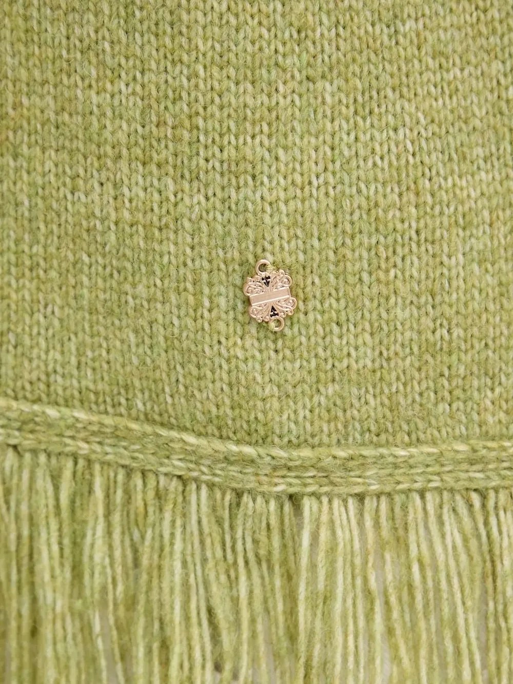 Never Fully Dressed Fringe-trimmed Sleeveless Top In Green
