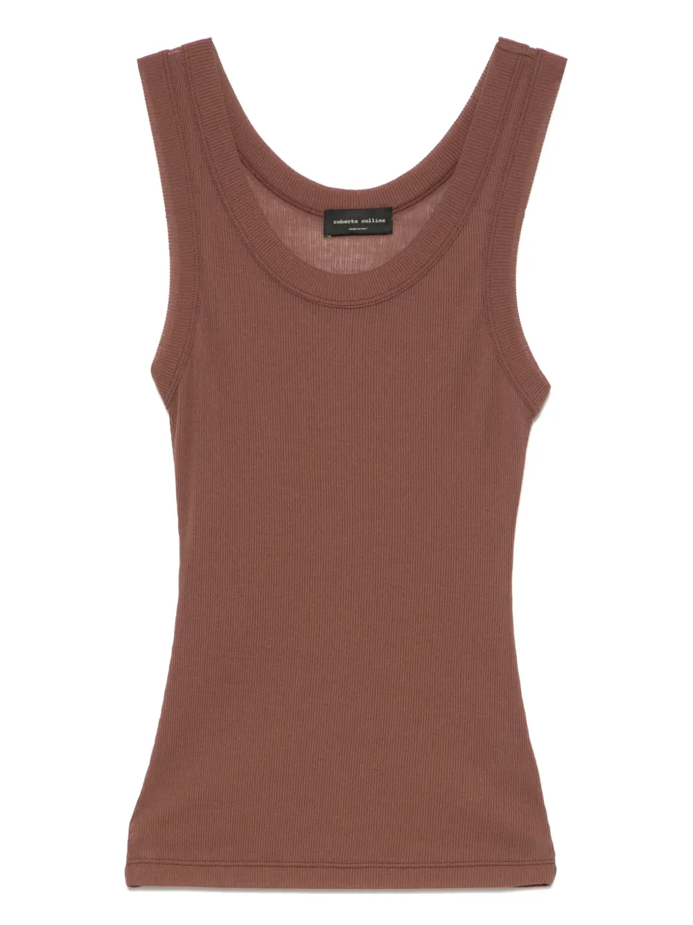 Roberto Collina Geribbelde tanktop Bruin