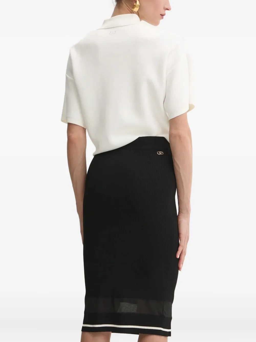 LIU JO ribbed-knit mesh-insert skirt | Pencil Skirts | Image 2