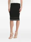 LIU JO ribbed-knit mesh-insert skirt - Black