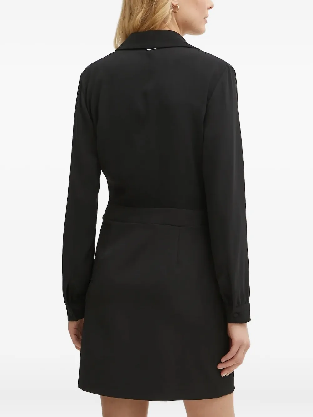 Liu •jo Crystal-embellished Wrap Mini Dress In Black