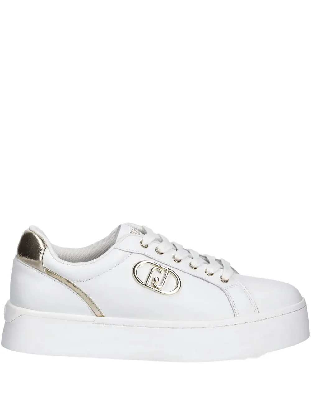 Liu •jo Metallic-accent Platform Sneakers In White