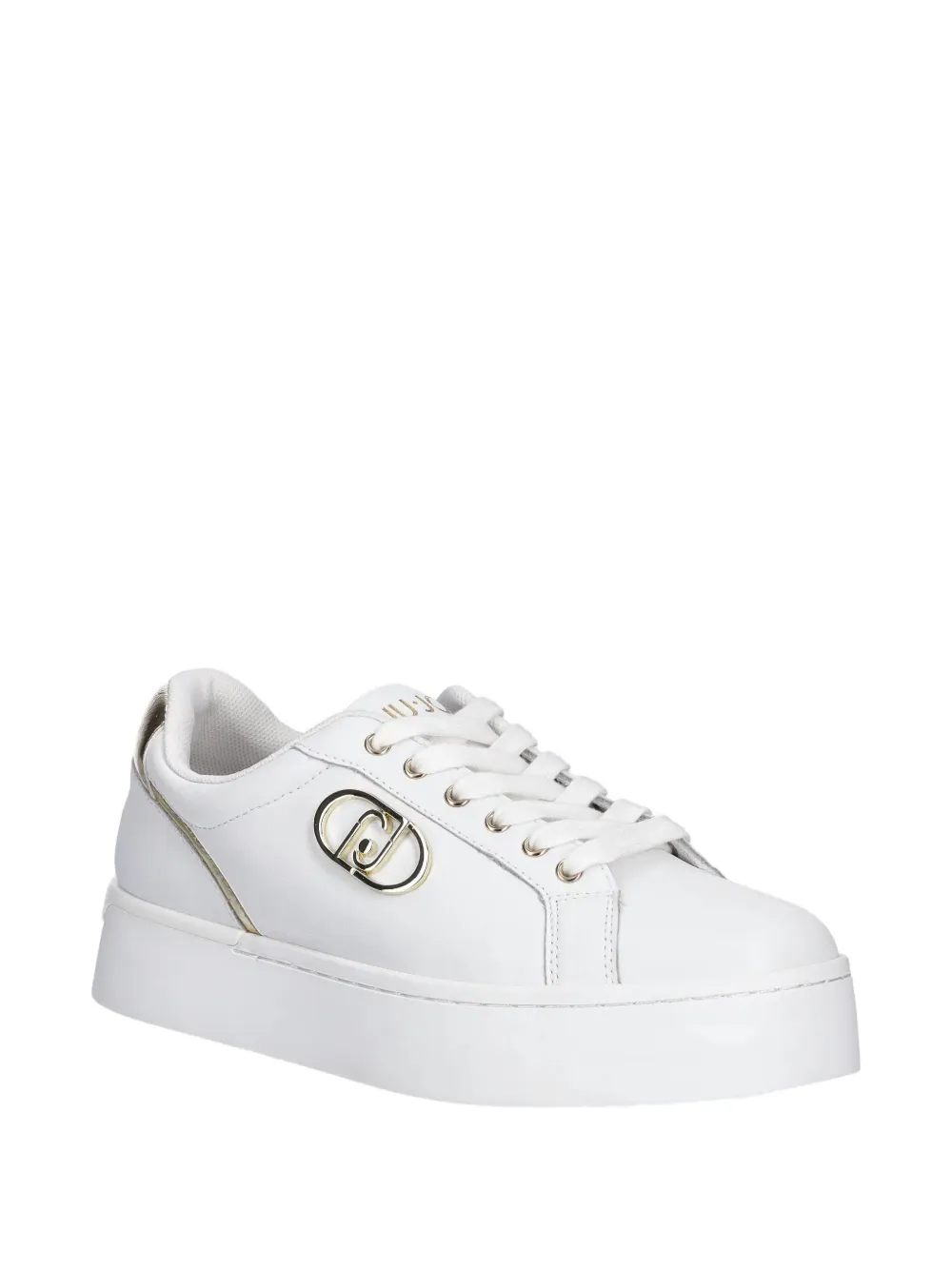 Liu •jo Metallic-accent Platform Sneakers In White
