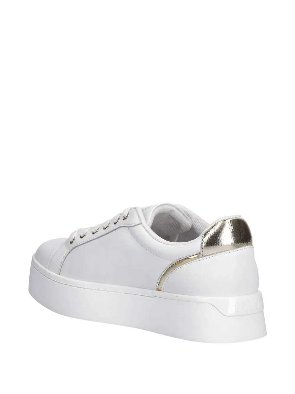 Liu •jo Metallic-accent Platform Sneakers In White