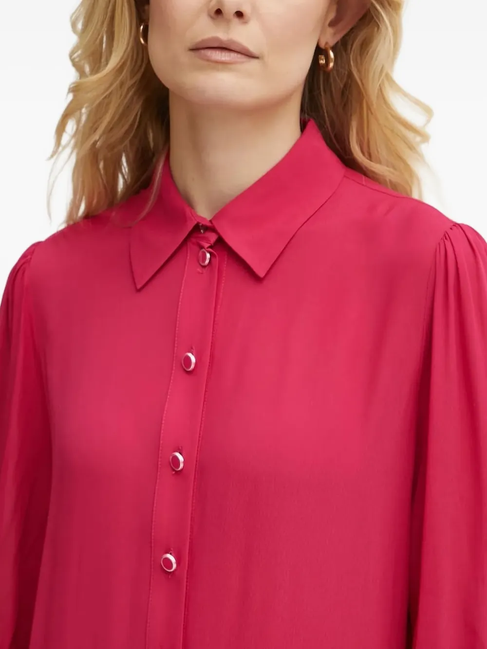 LIU JO pleated button-front shirt mini dress Roze