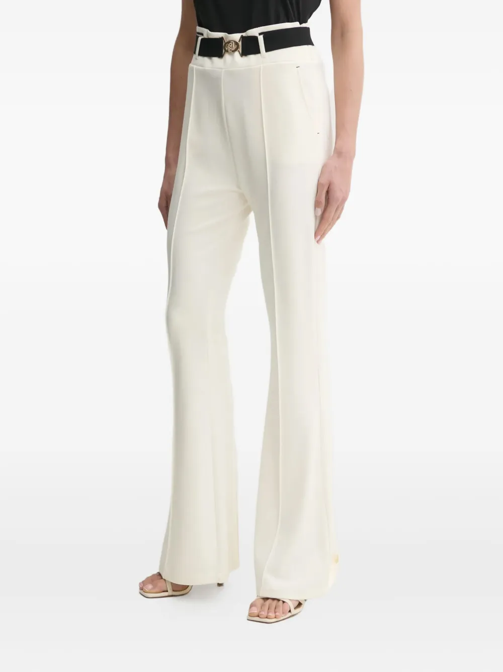 Liu •jo Belted Flared Pants In Brown