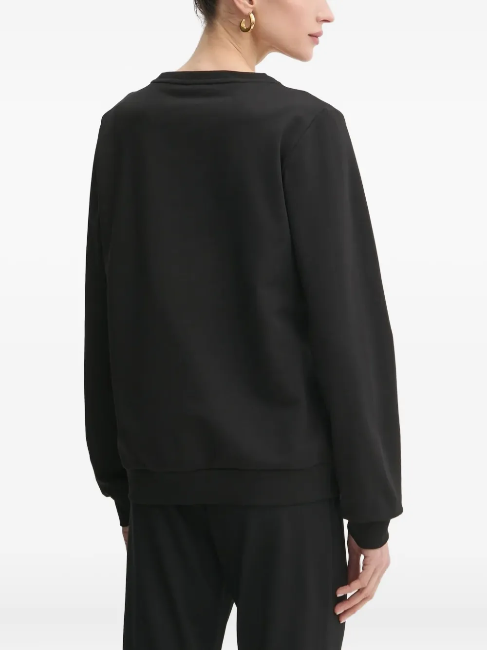 LIU JO Sweater met logodetail en lange mouwen Zwart