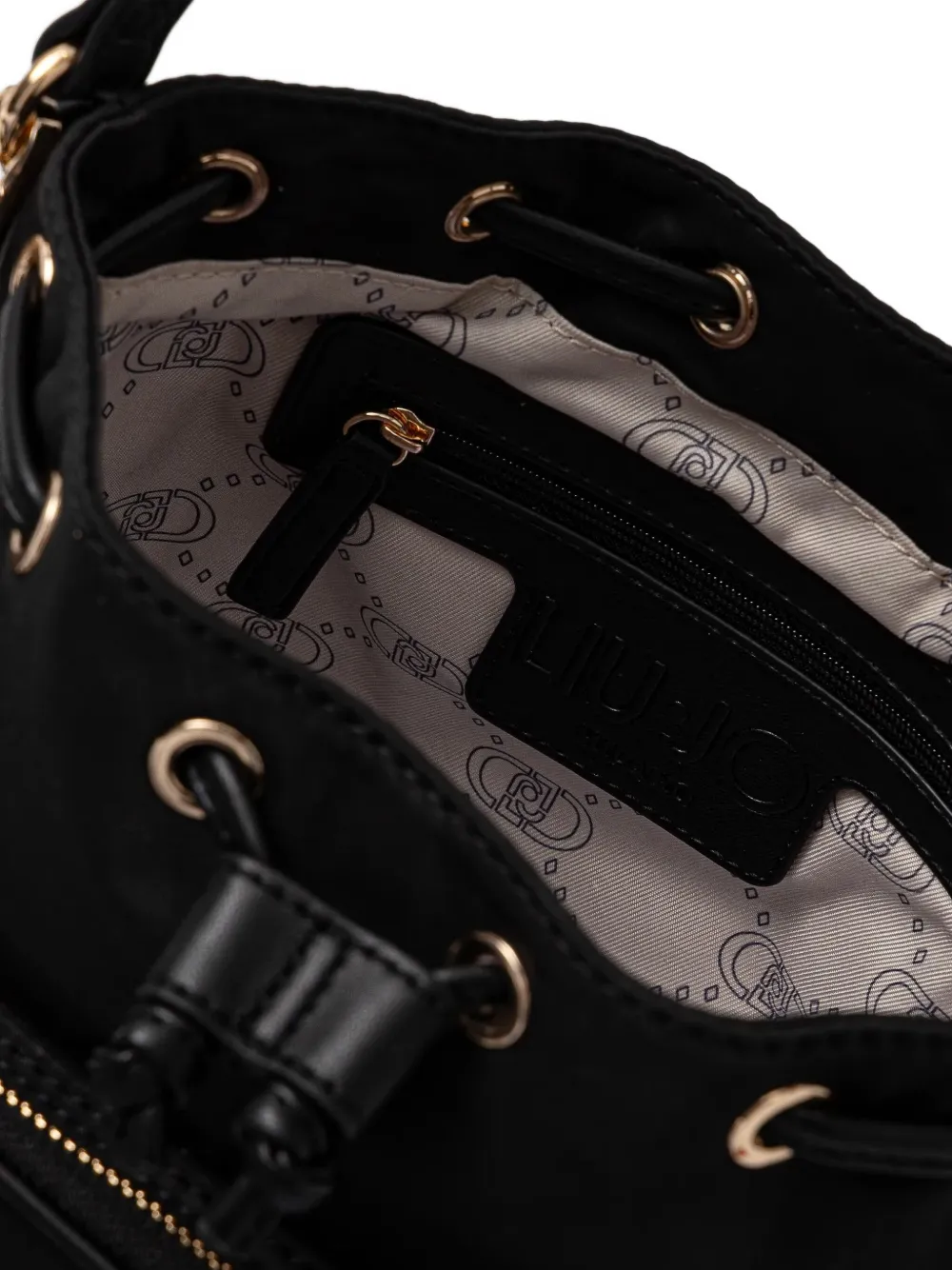 logo-plaque bucket bag