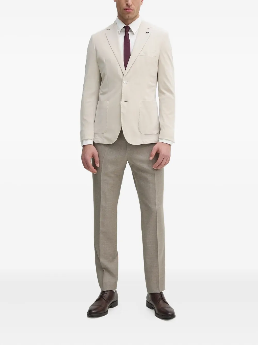 LIU JO Stylish patch-pocket single-breasted jacket Beige