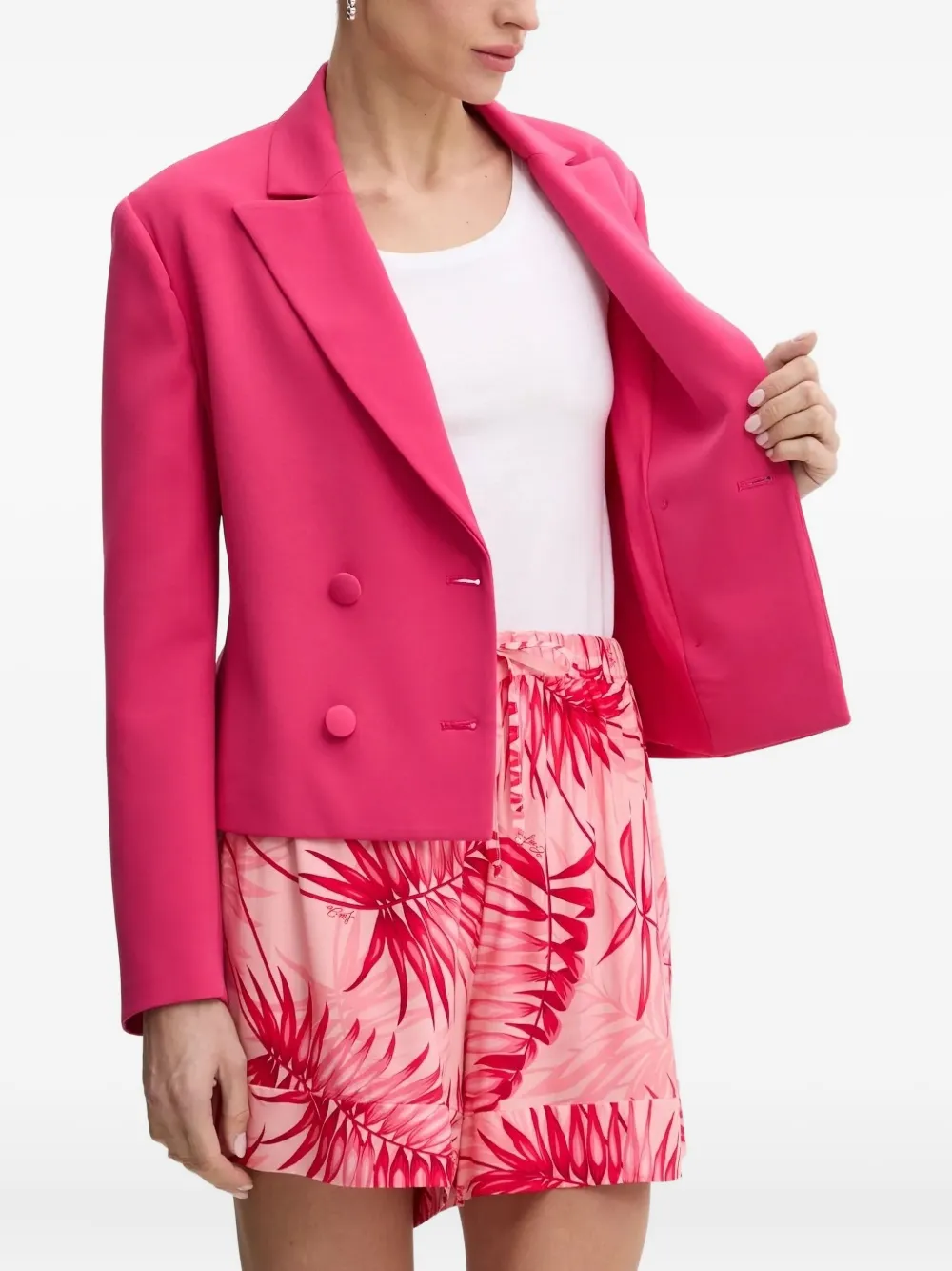 LIU JO double-breasted cropped blazer Roze