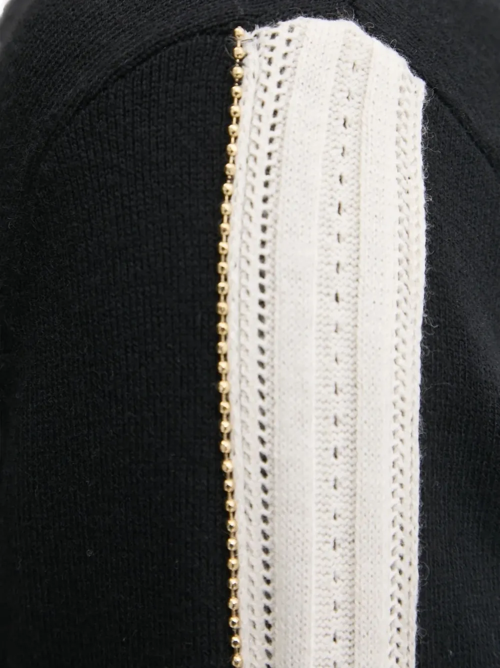 Liu •jo V-neck Beaded-trims Sweater In Black