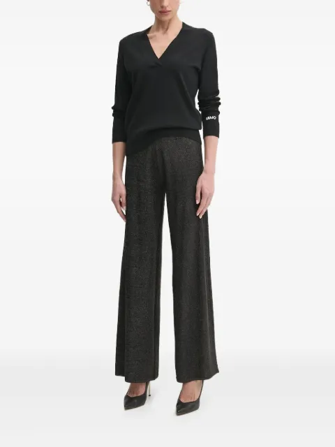 LIU JO V-neck beaded-trims sweater