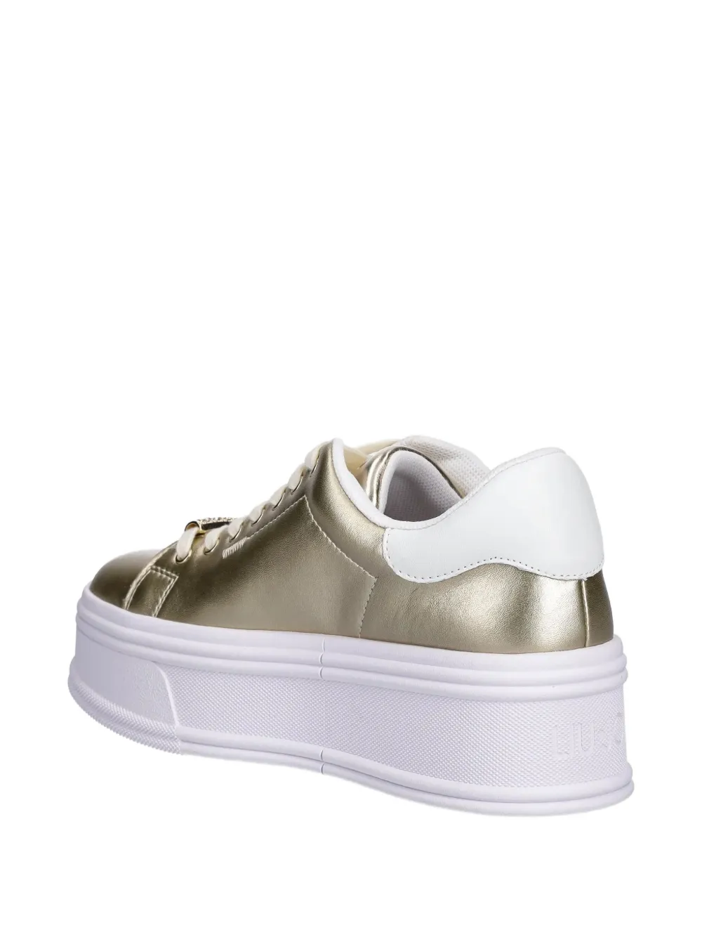 Liu •jo Metallic Platform Sneakers In Gold