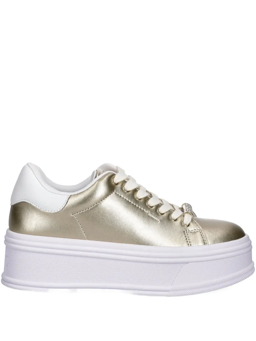 Liu •jo Metallic Platform Sneakers In Gold