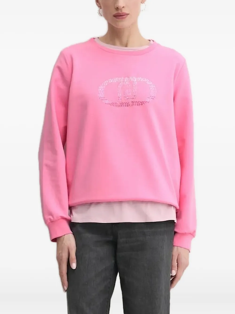 LIU JO Sweater met logo Roze