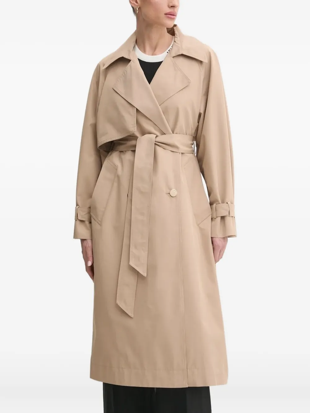LIU JO Trenchcoat van katoenblend met ceintuur Beige
