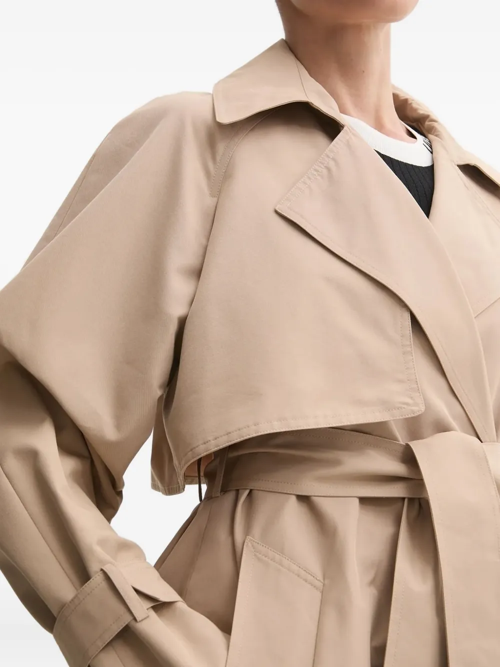 LIU JO Trenchcoat van katoenblend met ceintuur Beige