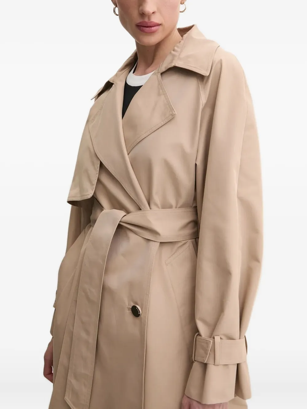 LIU JO Trenchcoat van katoenblend met ceintuur Beige