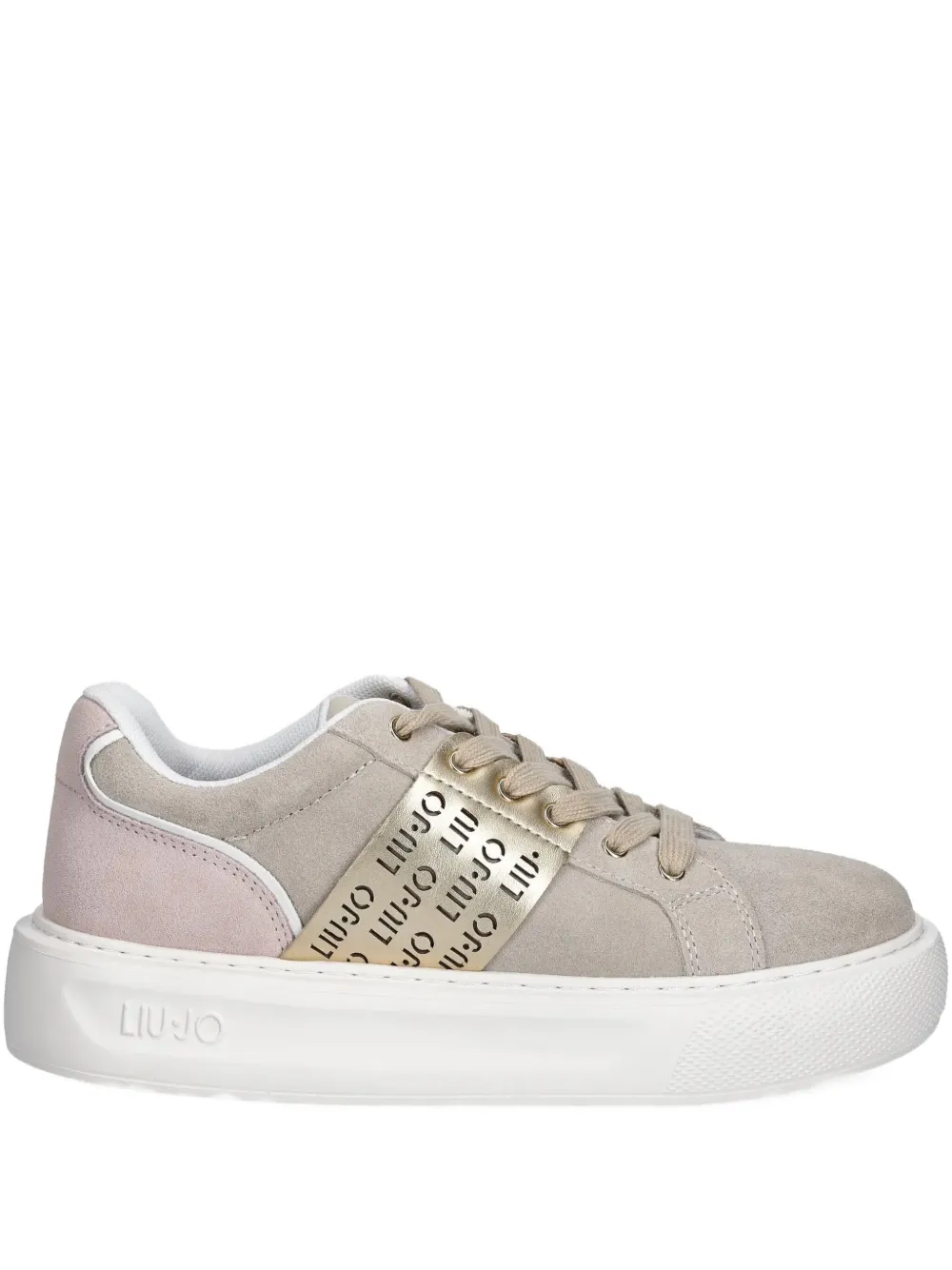 Liu •jo Suede Platform Sneakers In Neutrals
