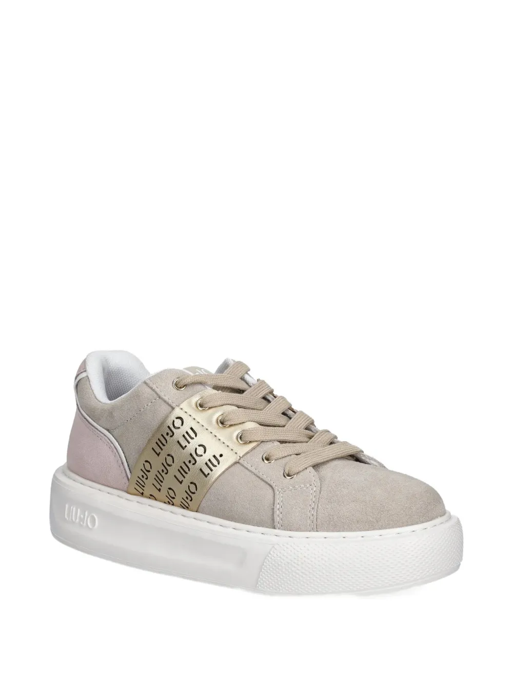 Liu •jo Suede Platform Sneakers In Neutrals