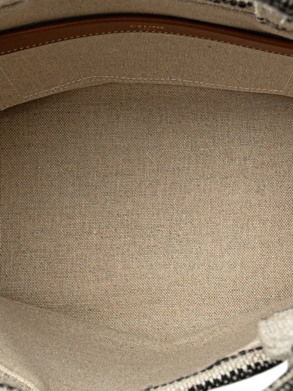 Pre-owned Celine 2022 Small Canvas Cabas Thais Satchel In Brown