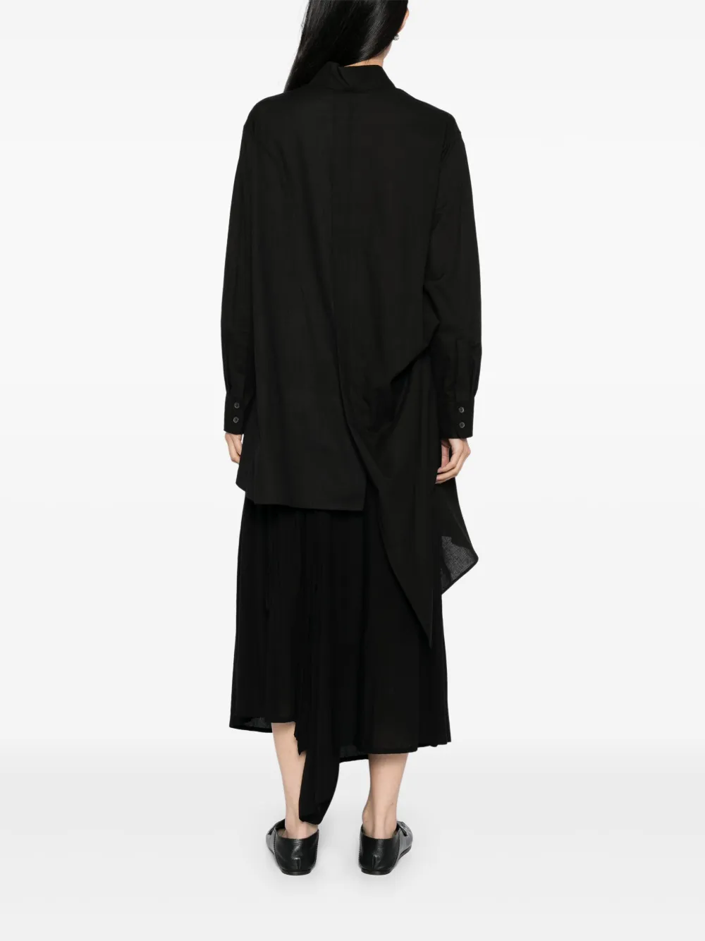 Yohji Yamamoto Asymmetrisch blouse Zwart