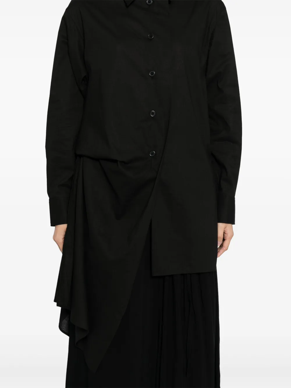 Yohji Yamamoto Asymmetrisch blouse Zwart