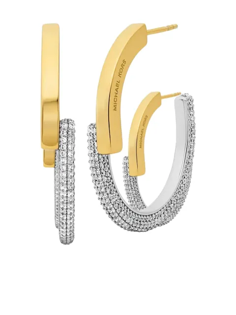 Michael Kors aretes con logo grabado