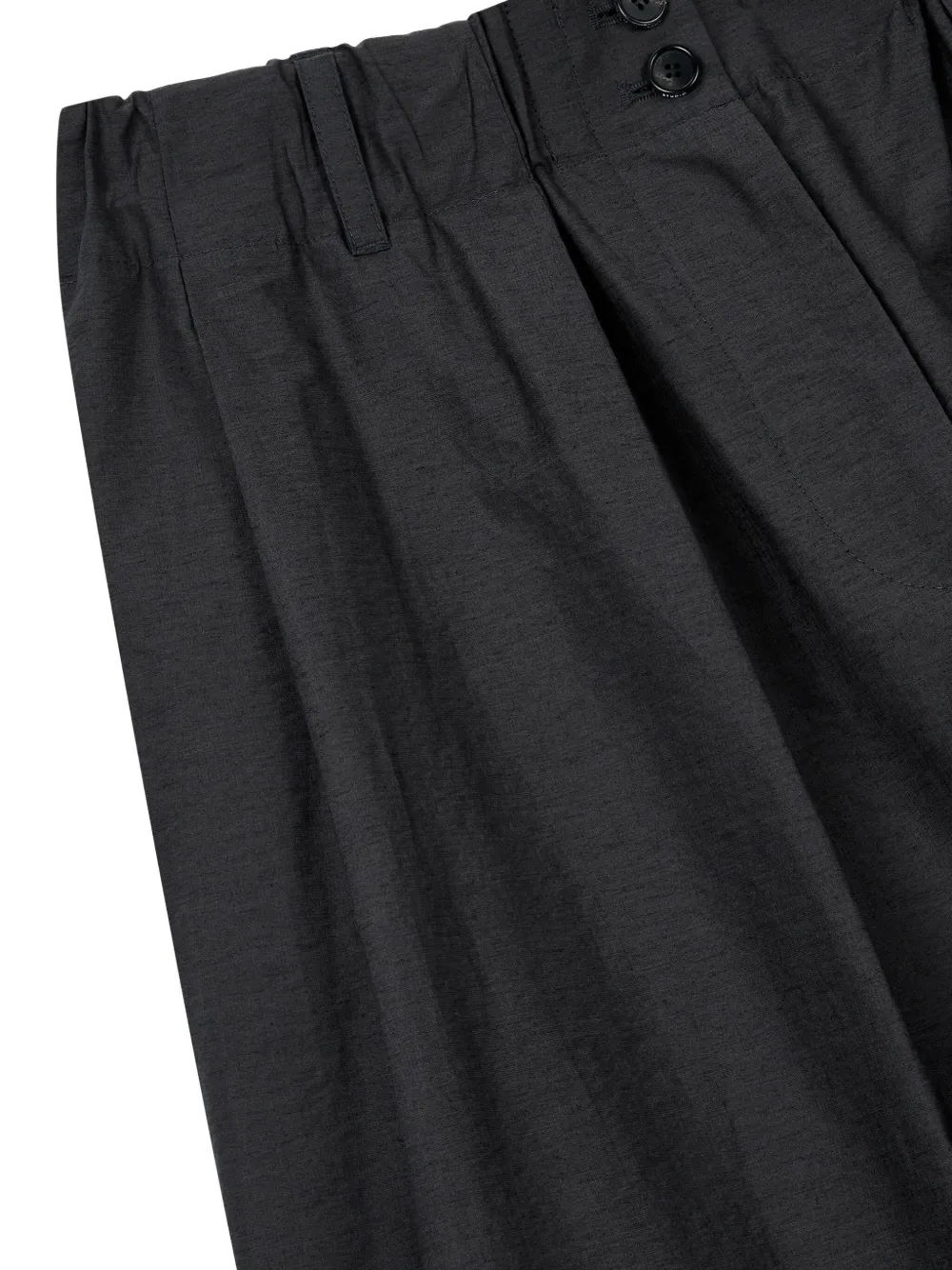 STUDIO TOMBOY Geplooide shorts met wijde pijpen Grijs