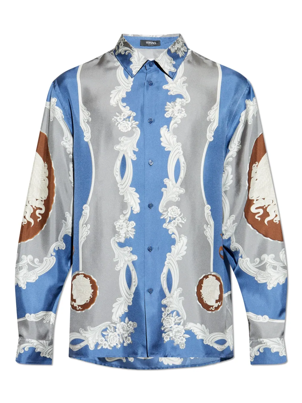Versace Medusa Cameo-print shirt | Blue | Image 1